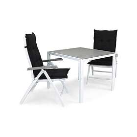 Comfort Garden Tunis Matgrupp 90x90 2 Monaco Lyx Positionsstol m Dyna Hvit/Svart