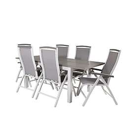 Venture Home Albany Förlängningsbar Matgrupp 160-240cm 6 Chairs Grey/Vit GR18711