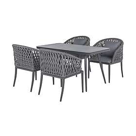 Trädgårdsmöbelset aluminium grå LIPARI Grå 268738