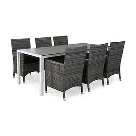 deNoord Tunis Matgrupp 205 6 Thor Lenestol Lyx m Armstöd Dyna Hvit/Grå/Aintwood/