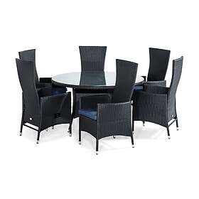 Thor Matgrupp 140 Rund 6 Jenny Lenestol Ställbar m Dyna Sort/Blå