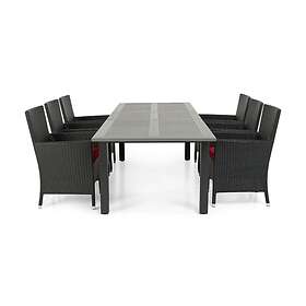 Comfort Garden Monaco Matgrupp 220-280 6 Thor Lenestol Sort/Svart