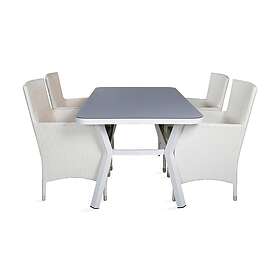 Venture Home Virya Matgrupp 160cm 4 Malin Karmstolar Sort/Gul GR21512