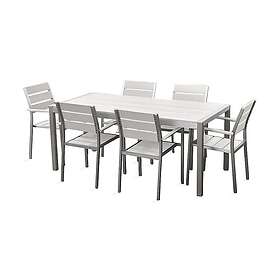 Vernio Trädgårdsmöbelset Med Bord+6 Chairs Vit 40010