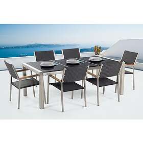Bacoli Matgrupp 180 cm 6 Chairs Svart 17544