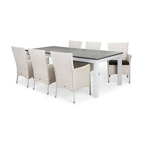 Monaco Matgrupp 220-280x100 6 Thor Lenestol m Dyna Hvit/Grå