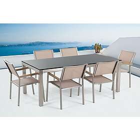 Grosseto Trädgårdsmöbelset Med Bord+6 Chairs Beige 35976