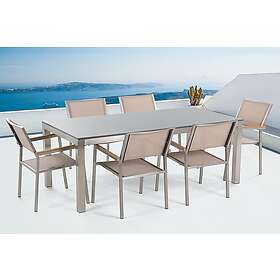 Grosseto Trädgårdsmöbelset Med Bord+6 Chairs Beige 35943