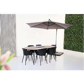 Columbia Matgrupp 195 cm Oval 6 Camilil Stolar Sort/Cappuccino