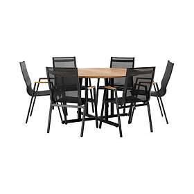Comfort Garden Lines Matgrupp 6 LAS Vegas Karmstolar Sort/Teak/