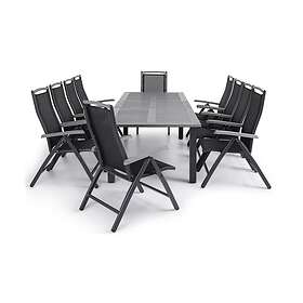 Comfort Garden Monaco Matgrupp 220-280 10 Positionsstol Lyx Sort/Svart