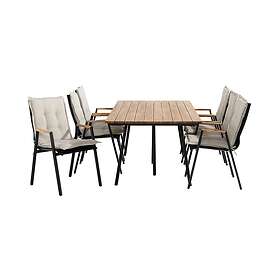 Comfort Garden Trio Matgrupp 6 Las Vegas Karmstolar m Dyna Offwhite/Sort/Teak