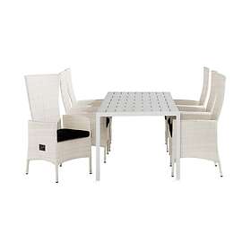 Comfort Garden Tunis Matgrupp 205 6 Jenny Ställbar Fåtölj m Dyna Vit/Vit/Svart