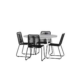 Venture Home Break Matgrupp Rund 120 cm 4 Lindos Stapelbar Stol GR22688