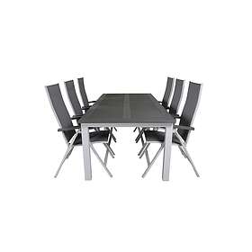 Venture Home Albany Förlängningsbar Matgrupp 224-324cm 6 Stolar Sort/G GR21680