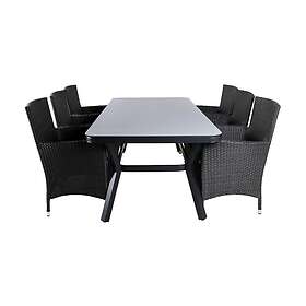 Venture Home Virya Matgrupp 200cm 6 Malin Karmstolar Sort/Grå GR21555