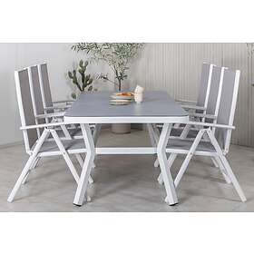 Venture Home Virya Matgrupp 200cm 6 Break Positionsstolar Hvit/Grå GR21540