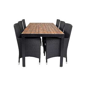 Venture Home Bois Matgrupp 200cm 6 Malin Armchairs Natur GR18371