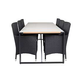 Venture Home Texas Matgrupp 200cm 6 Malin Karmstolar Natur GR18389