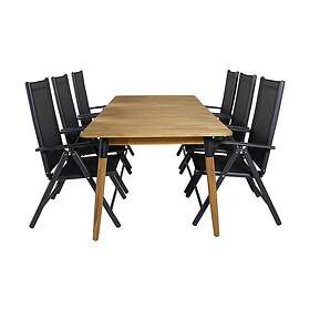 Venture Home Julian Matgrupp 210cm 6 Break Positionsstolar Svart GR21329