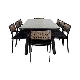 Venture Home Paola Matgrupp 200cm 8 Matstolar Vit GR21567