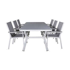 Venture Home Virya Matgrupp 200cm 6 Parma Matstolar Hvit/Grå GR21544