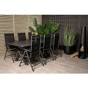 Venture Home Rives Matgrupp 200cm 6 Break Positionsstolar Sort/Grå GR18356