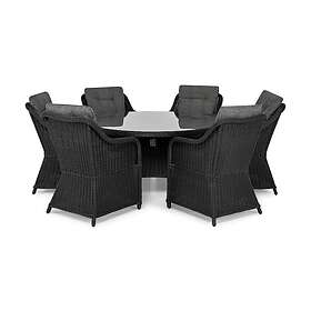 Marcus Matgrupp 140 Rund 6 Armchairs m Dyna Svart