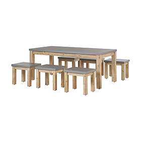 Trädgårdsmöbelset av bord och 6 chairs grå OSTUNI Grå 262976