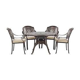 Martofte Matgrupp Rund 105 cm 4 Chairs Brun 206808