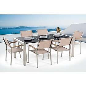 Grosseto Trädgårdsmöbelset Med Bord+6 Chairs Svart 77368