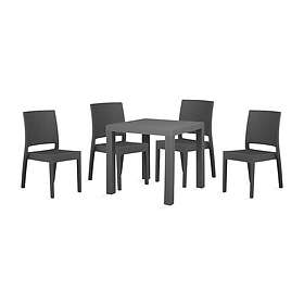 Knockytoul Trädgårdsmöbelset med 4 Chairs Grå 160050