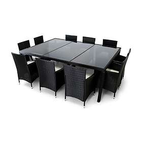 Stockevik Matgrupp 220 cm 10 st Matstolar Antracit 166-1-44