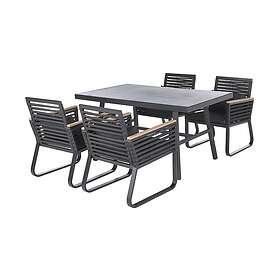 Trädgårdsset av bord och 4 chairs CANETTO Svart 268397
