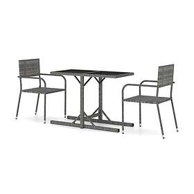 Matgrupp för trädgården 3 delar grå Grå 3072480