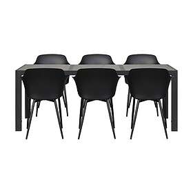 Kenys Matgrupp 195 cm 6 Camilil Stolar Sort/Beige