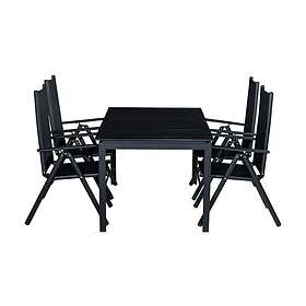 Comfort Garden Portland Matgrupp 160-220x90 4 Maggie Positionsstol Svart