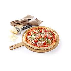 Hendi Pizzabråd, Pizzaskiva, Pizzaskrok, Pizza Board, Serveringsbräda, Med Handtag, Diskmaskinsmonterad, Ø254 X (H) 6mm