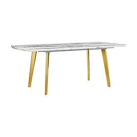 Mosby Spisebord 200 cm Hopfällbart Hvit/Guld 247102