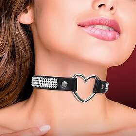 Cinderella Collar with Heart Choker Stile Vegan Leather One Size