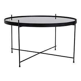 House Nordic Table Basse Ronde 70 cm en Verre et Acier Noir ELLENA