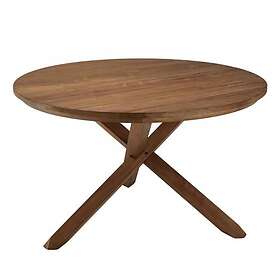 Macabane Table à manger ronde 130x130cm en bois de teck recyclé