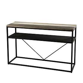 Macabane Console Teck et Acacia avec tablette bois métal 120x80cm NICE