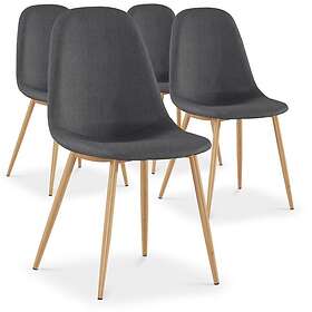 3S. X Home Lot de 4 chaises grises HAMAR