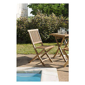 Macabane Lot de 2 chaises pliantes en teck massif Java Teck