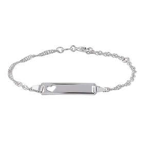 Armband barn 925 Sterling Silver Mönstrad bricka