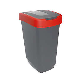 Jotta Papperskorg med vipplock för segregering 15l Domino grå-röd