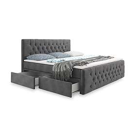 GDNT Komplett Oppbevaringsseng Alessio Grå med Fotgavel 160x200cm