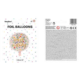 Happy Birthday Folieballong Blommor
