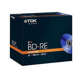 TDK BD-RE 25Go 2x Pack de 5 Boîtier cristal
